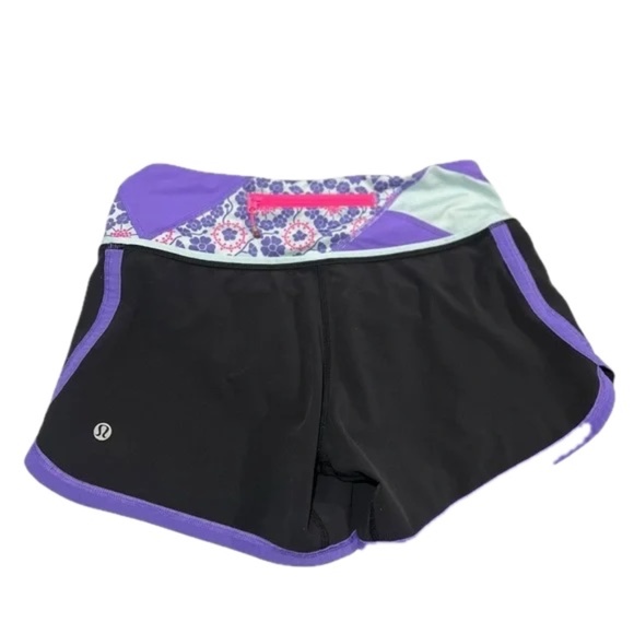 LULULEMON | Groovy Run Short Black / Quilt Summer13 5 / Power Purple. In Sz 2 - Picture 2 of 6